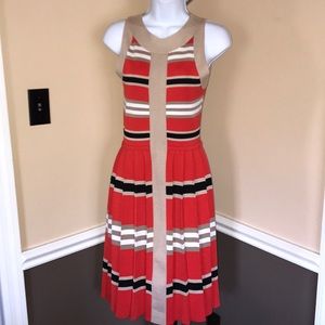 Temperley London Striped Pleated Knit Dress S